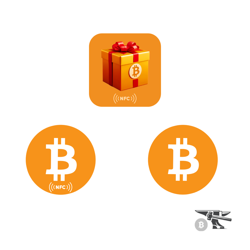 3x Bitcoin Gel  NFC-Sticker